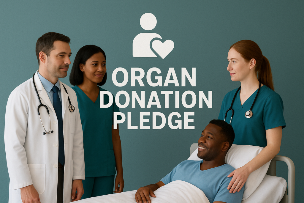 Supporting a patient in making an organ donation pledge.