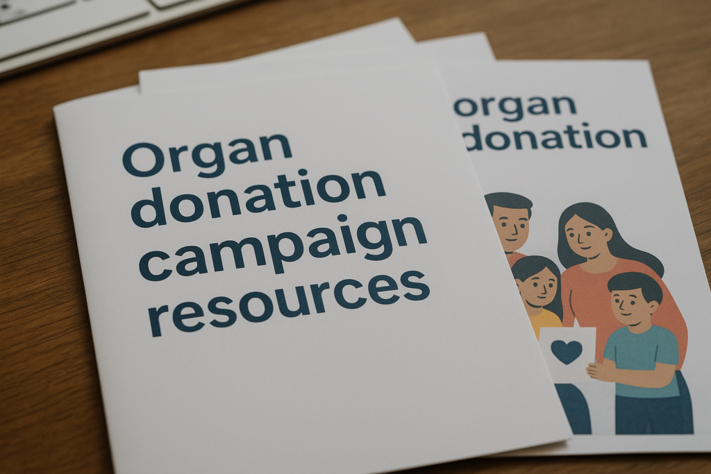 A pamphlet of Organ donation campaign resources.
