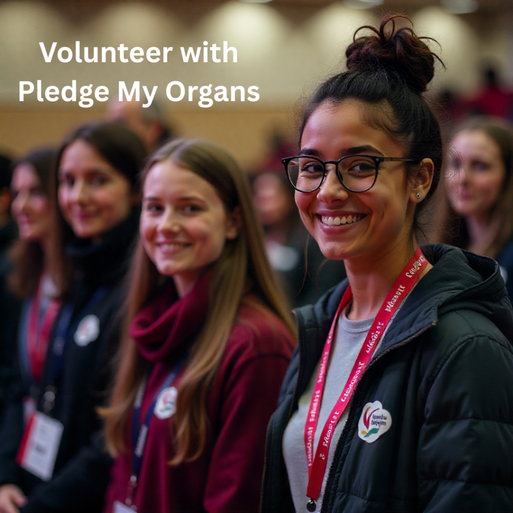 Volunteer with Pledge My Organs – encouraging participation in the cause.
