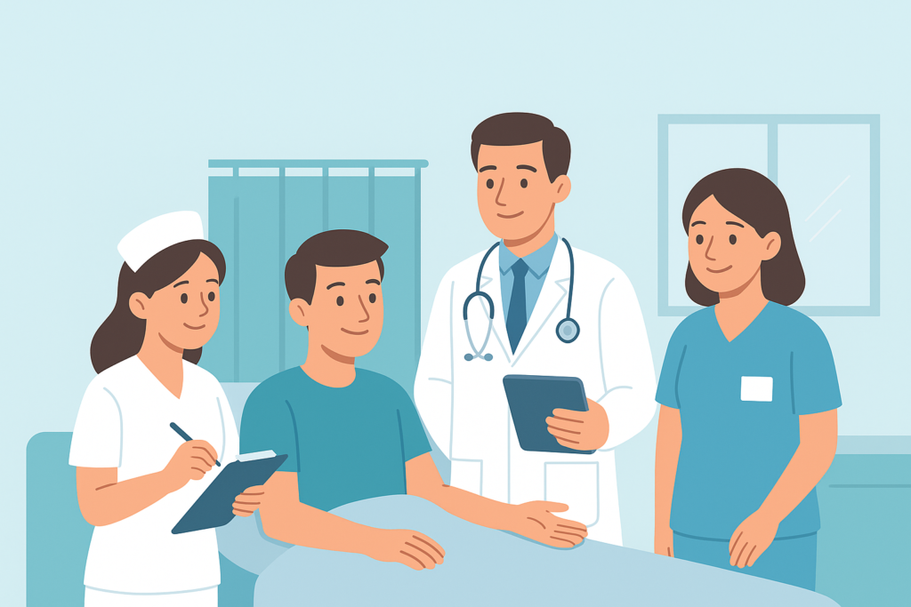 Hospital donation process in the healthcare system.