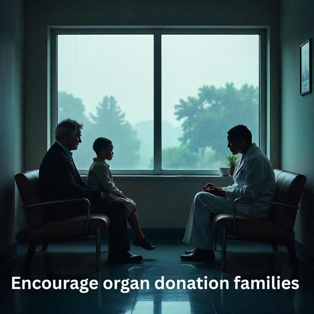 Hospitals help to encourage organ donation families.
