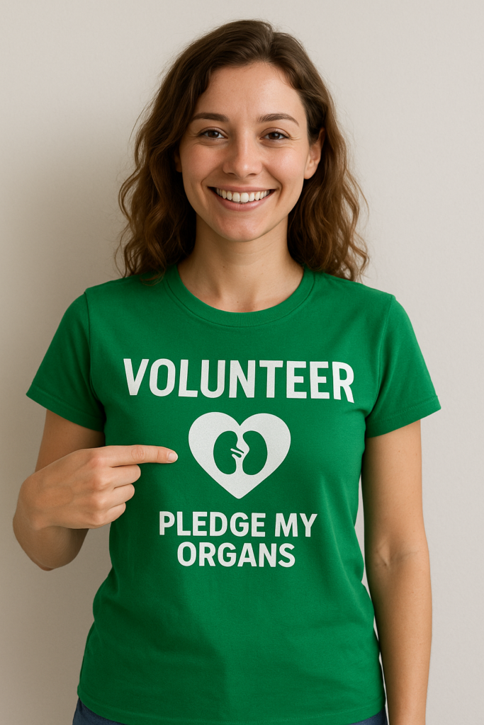 Volunteer with Pledge My Organs to support organ donation awareness.
